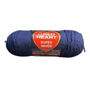 Red Heart Super Saver Yarn Soft Navy 100% Acrylic No Dye E300 New